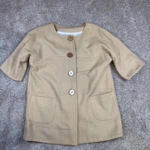 JH Collectibles Woman Tan Textured Button Front Jacket Plus Size 1X